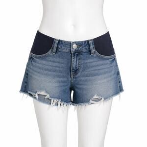 Joe's Jeans Maternity "Ozzie" Shorts - Distressed Denim - Size 23